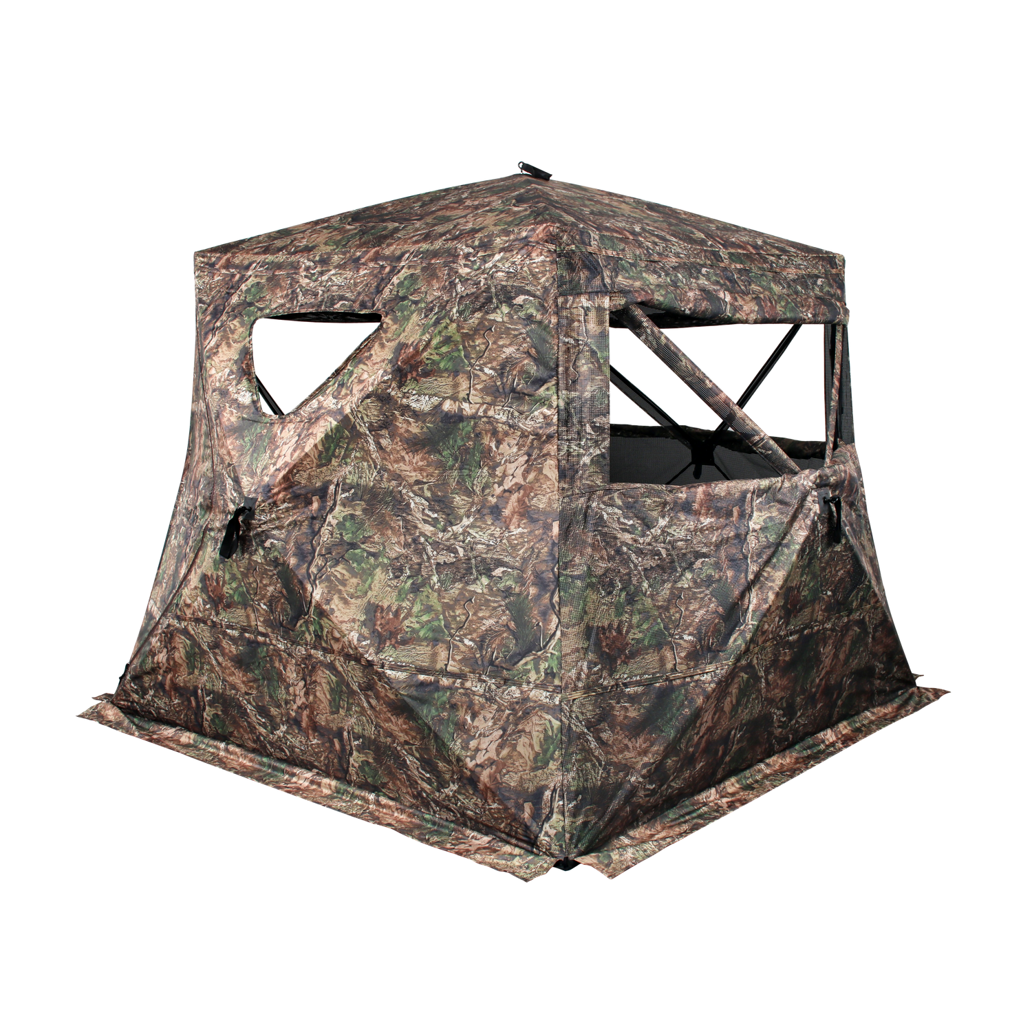 ShedOFF Wide Footprint Waterproof 4 Sides 270 Degree See Through Hunting Blind 2-3 Person Veil Camo