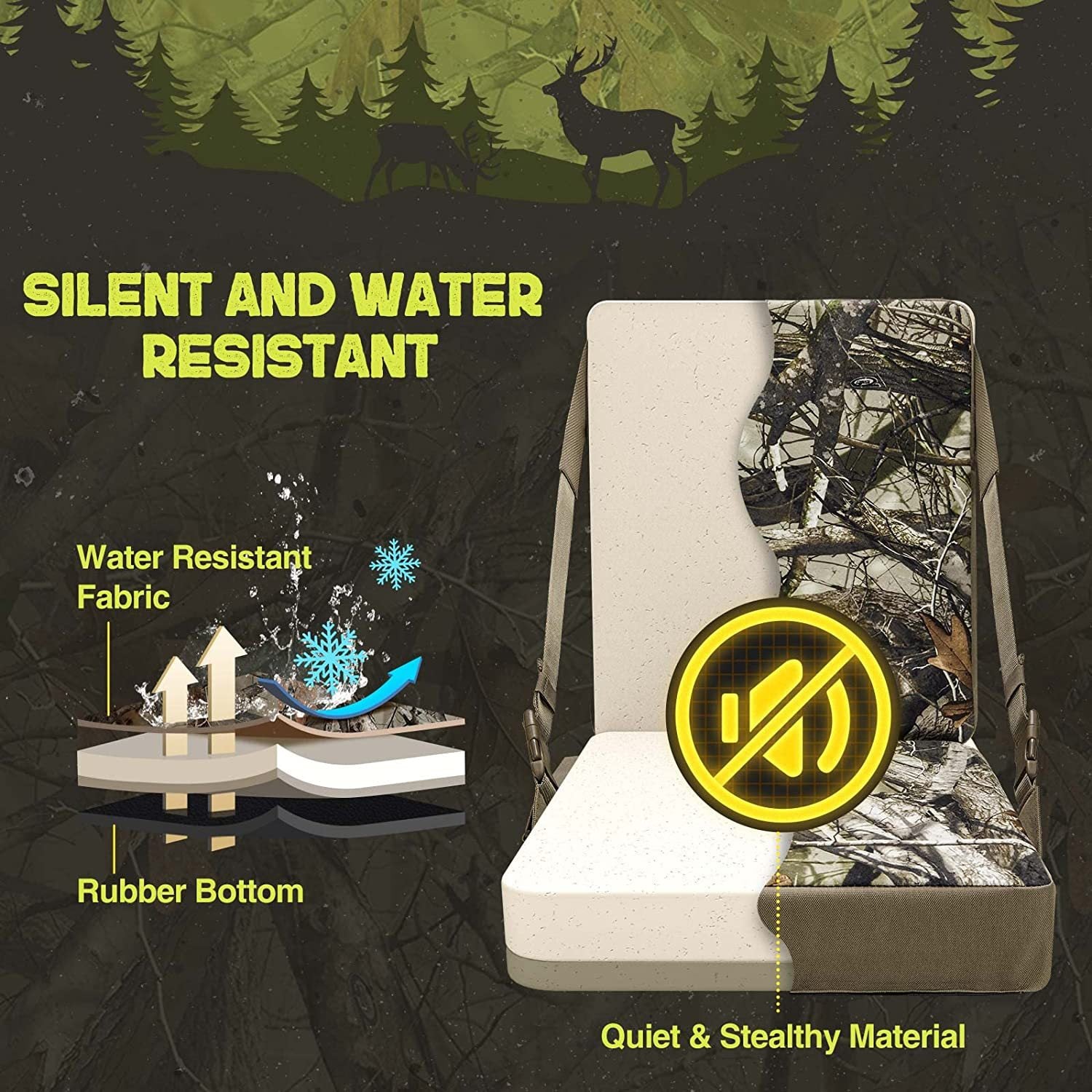 ShedOFF Heated Hunting Seat Cushion, Waterproof Warm Seat Pad