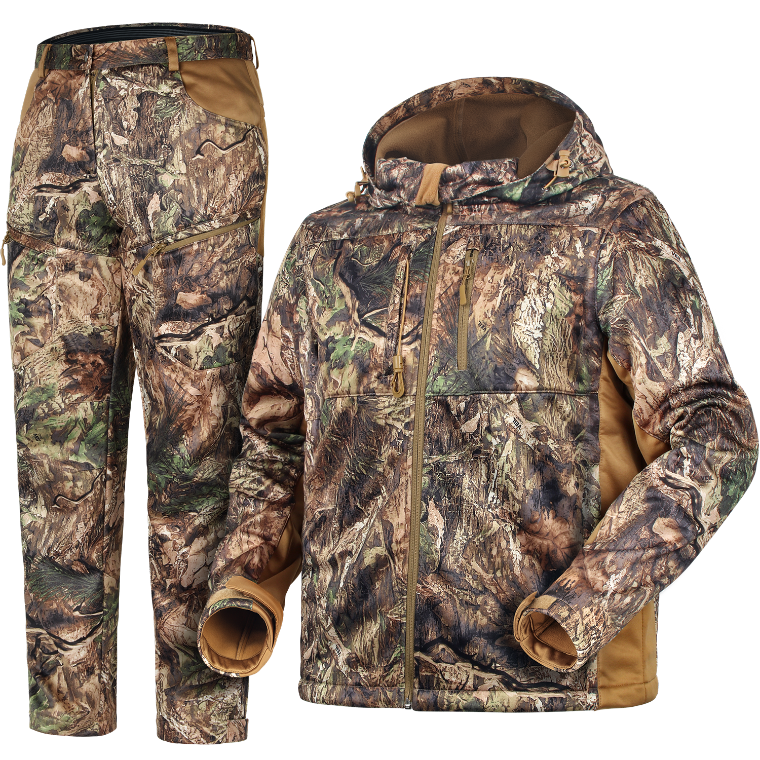 ShedOFF Silent Hunting Jacket and Pants for Men, Fleece Lined, Water Resistant, Insulated